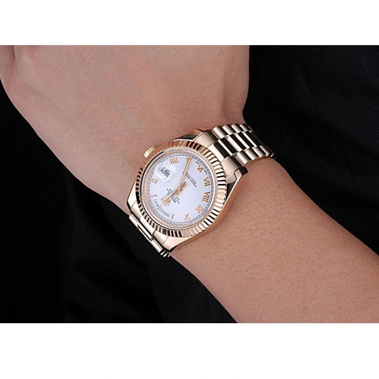Aaa replica watch Gold Day-Date Bracelet Dial White 622546 Rolex 1016
